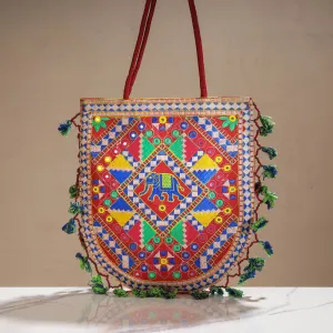 Marudhara Embroidered Shoulder Bag with Tassels