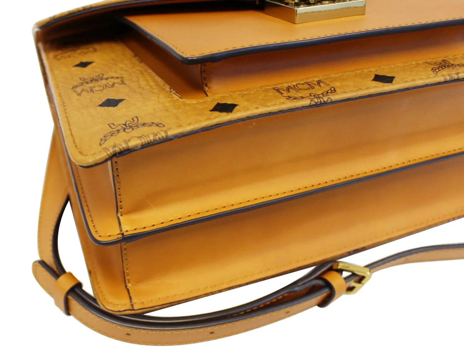 MCM Brown Canvas Classic Satchel Bag