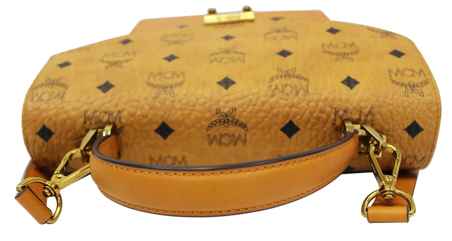 MCM Brown Canvas Classic Satchel Bag
