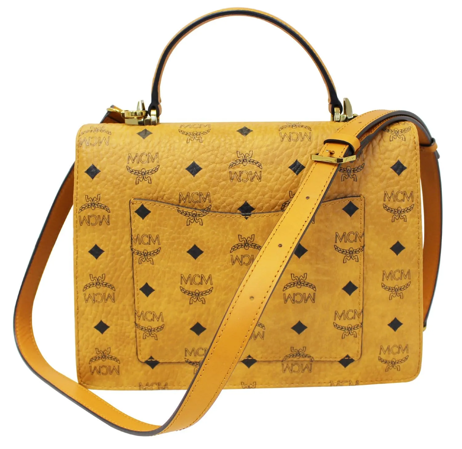 MCM Brown Canvas Classic Satchel Bag