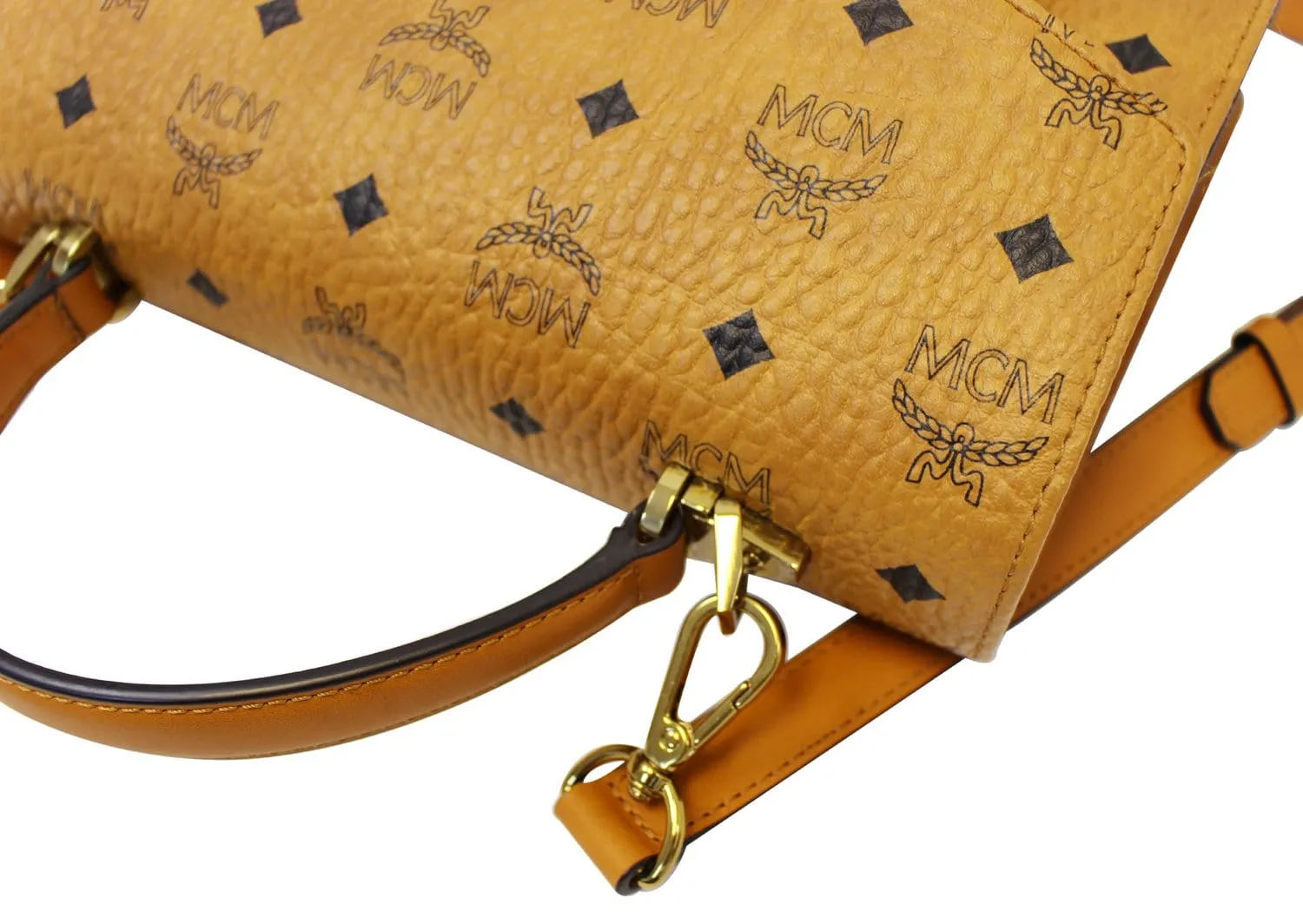 MCM Brown Canvas Classic Satchel Bag