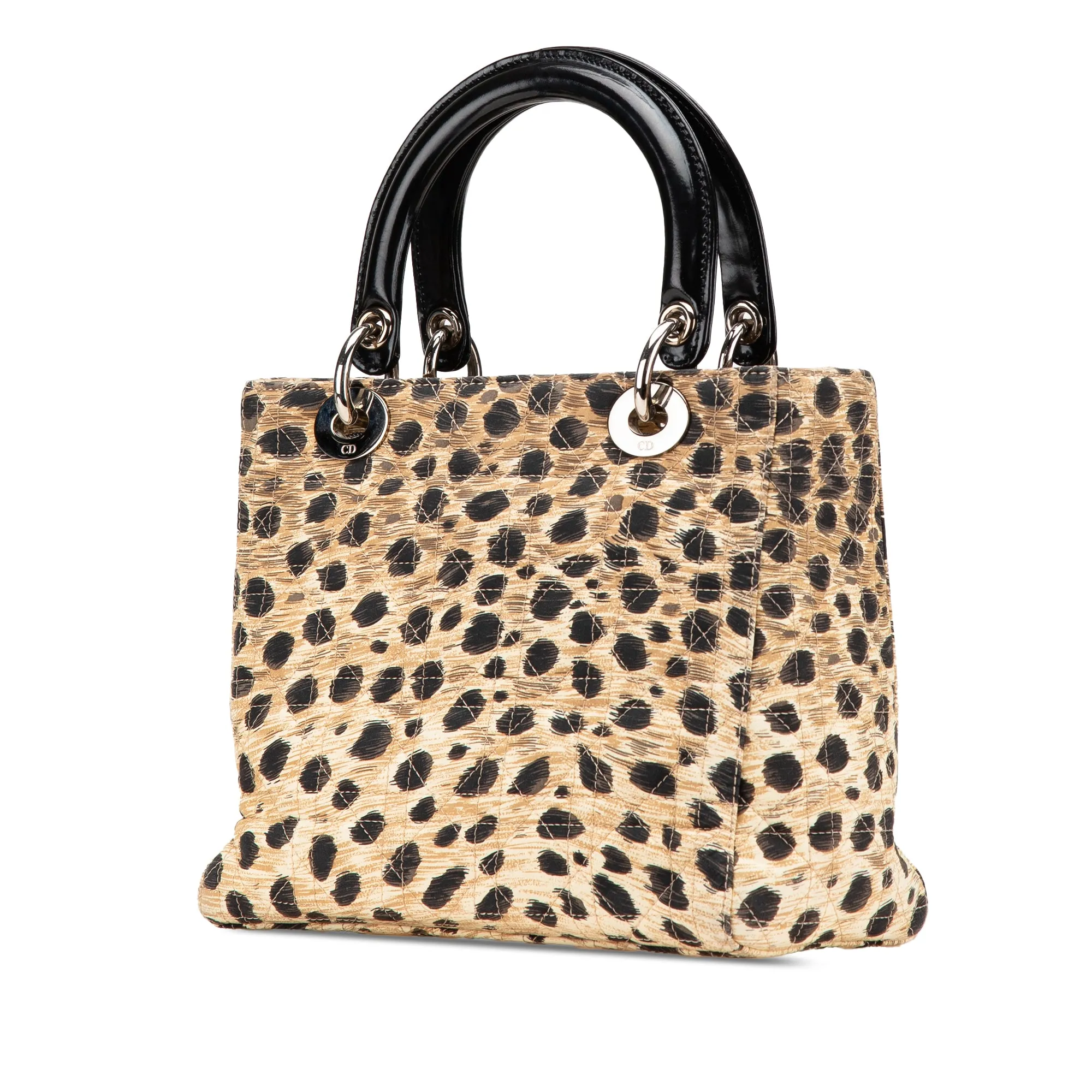 Medium Canvas Cannage Leopard Print Lady Dior