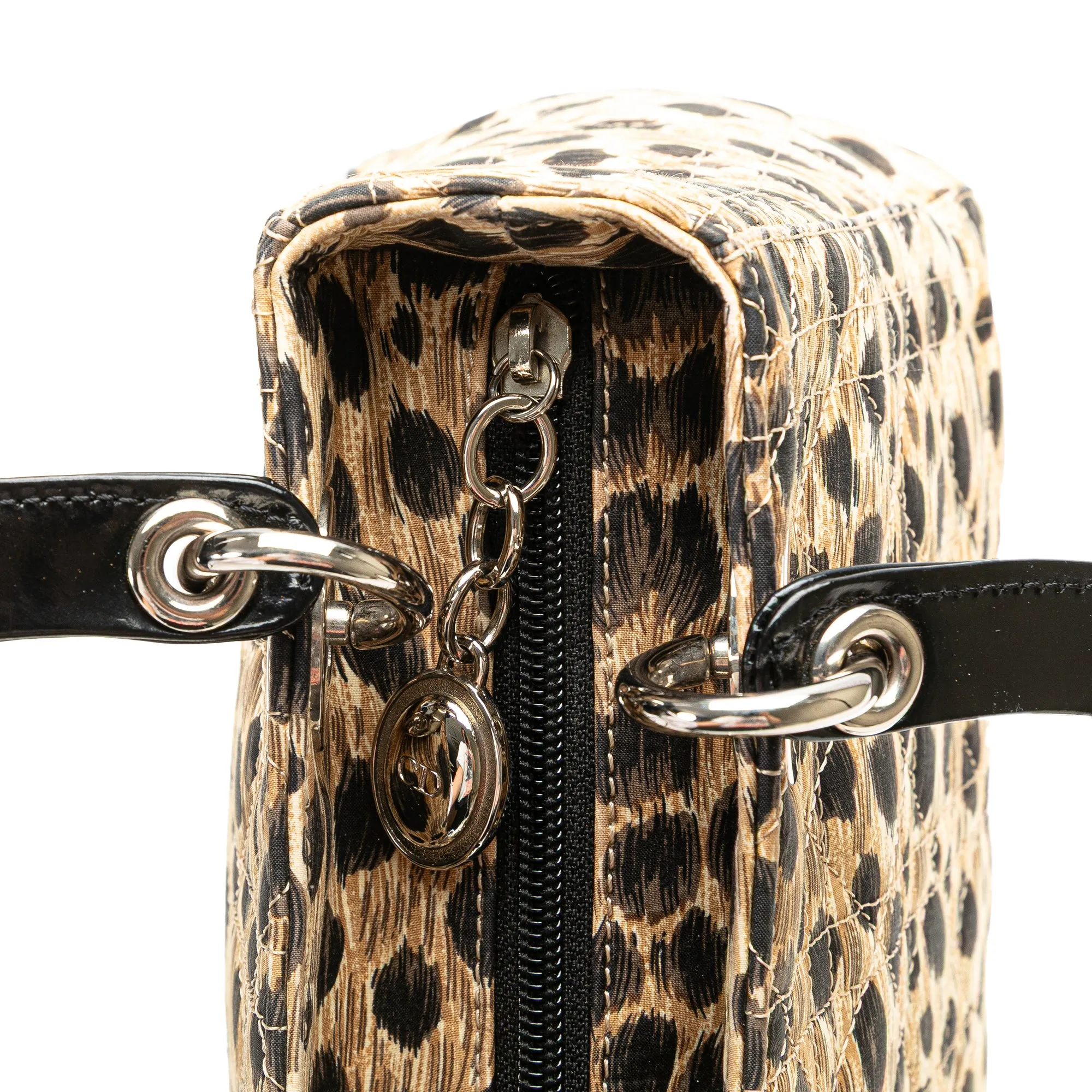 Medium Canvas Cannage Leopard Print Lady Dior