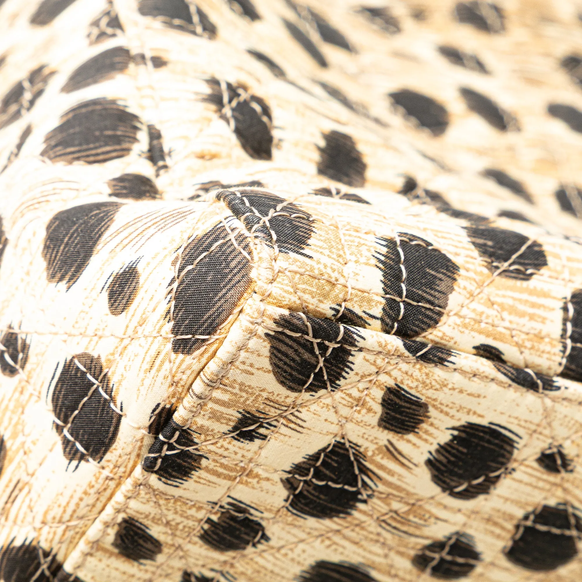 Medium Canvas Cannage Leopard Print Lady Dior