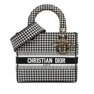 Medium Canvas Houndstooth Embroidered Lady D Lite