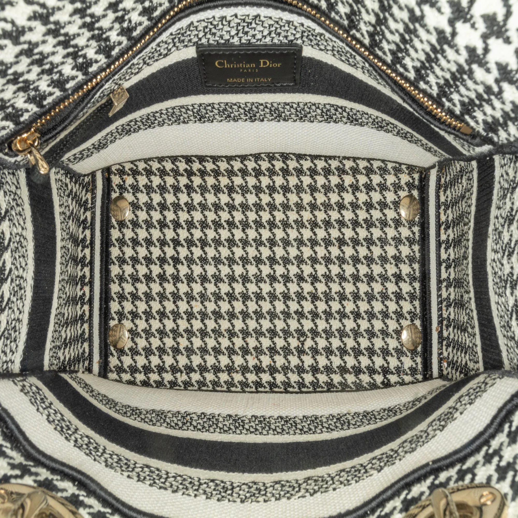 Medium Canvas Houndstooth Embroidered Lady D Lite