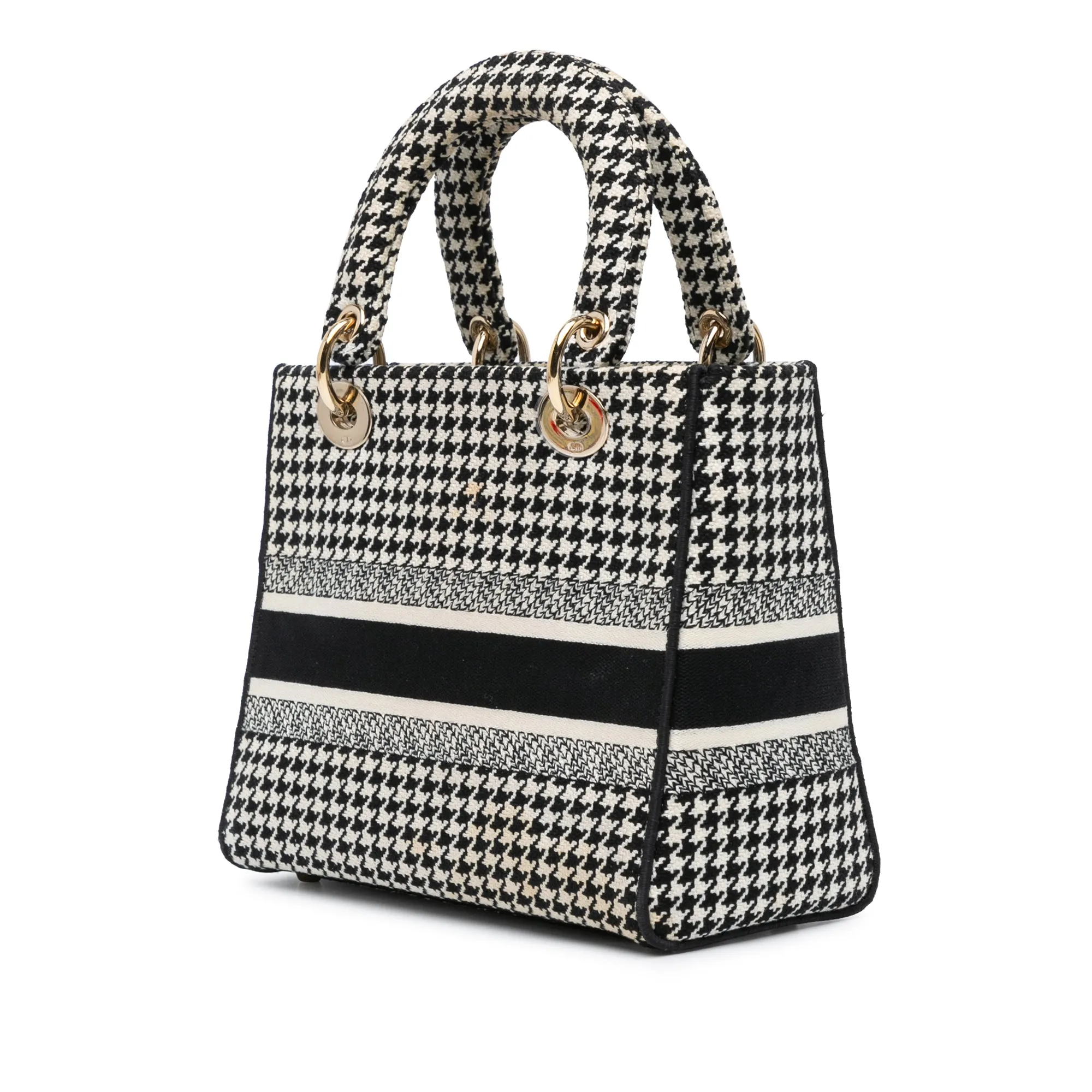 Medium Canvas Houndstooth Embroidered Lady D Lite