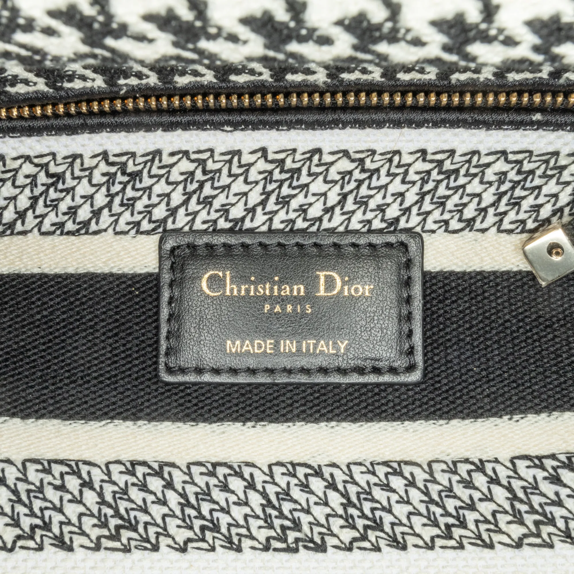 Medium Canvas Houndstooth Embroidered Lady D Lite