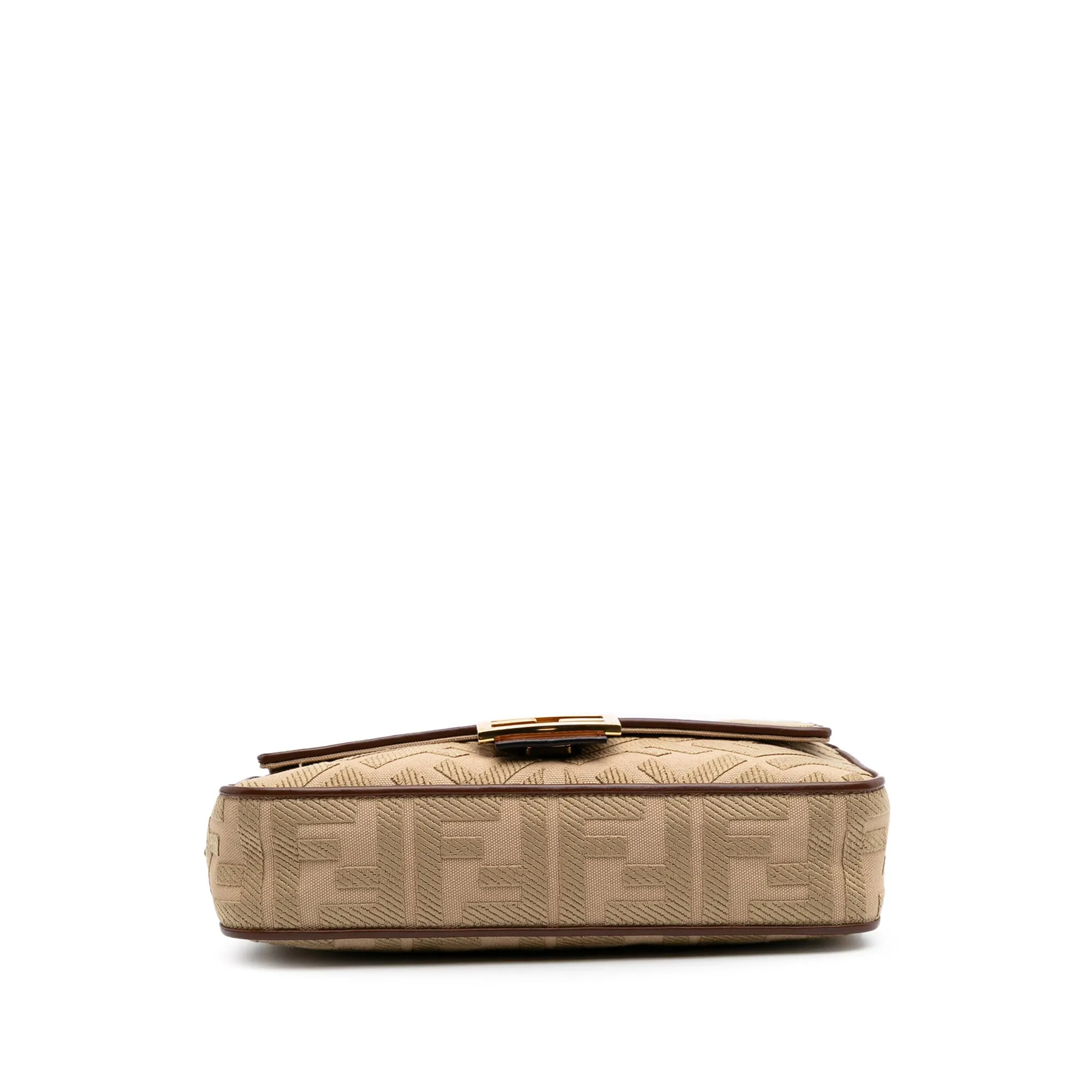 Medium Embroidered Canvas Baguette Satchel