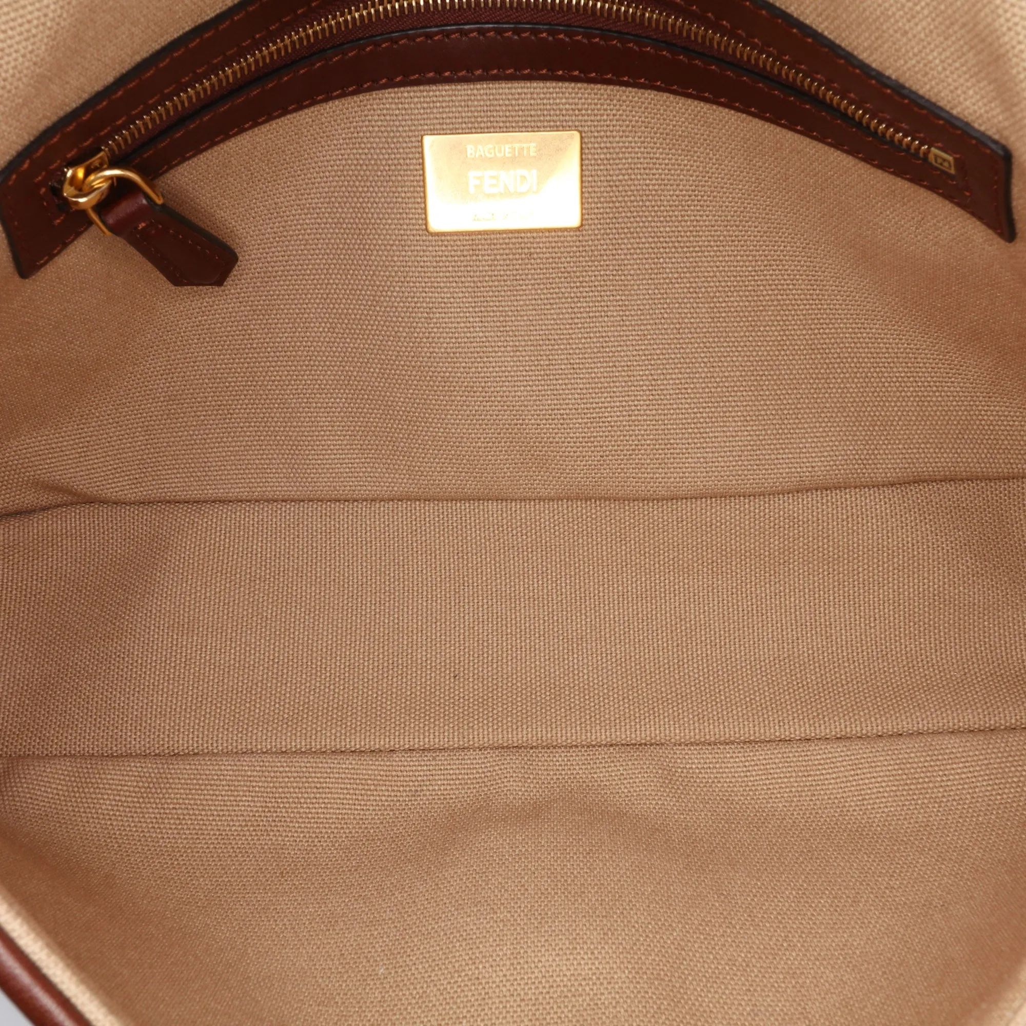 Medium Embroidered Canvas Baguette Satchel