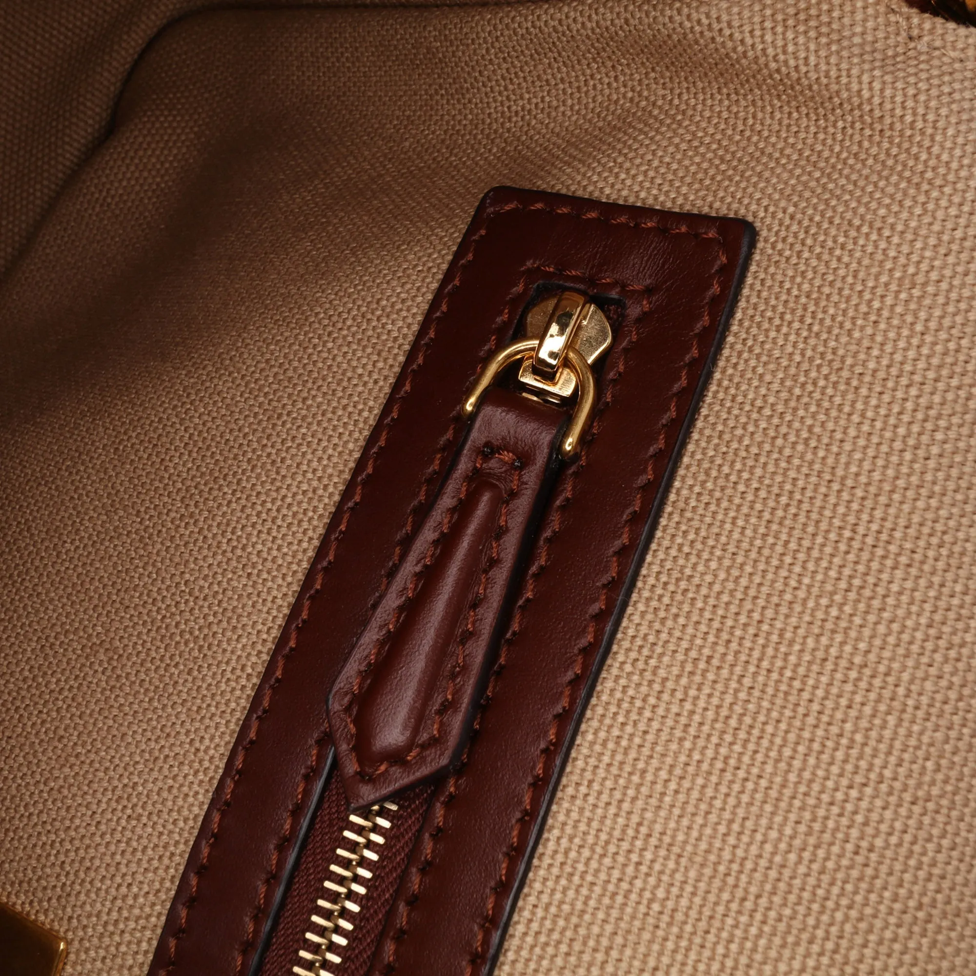 Medium Embroidered Canvas Baguette Satchel