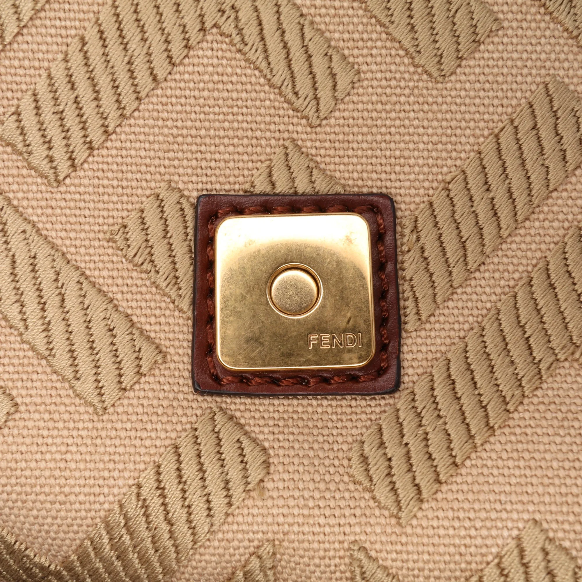Medium Embroidered Canvas Baguette Satchel