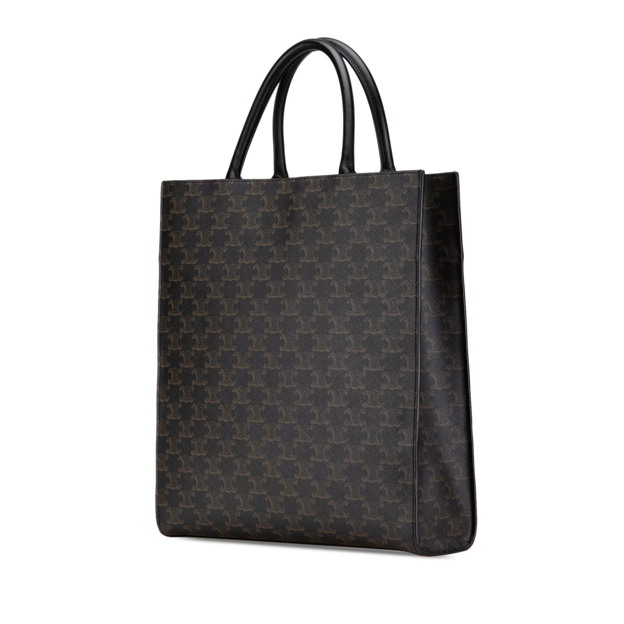 Medium Triomphe Coated Canvas Vertical Cabas Satchel