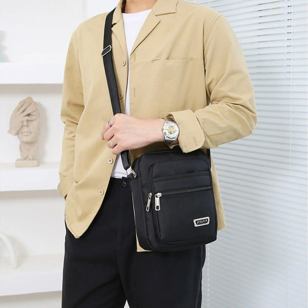 Mens Crossbody Shoulder Bag Travel Messenger Bag Casual Handbag for Boys and Men