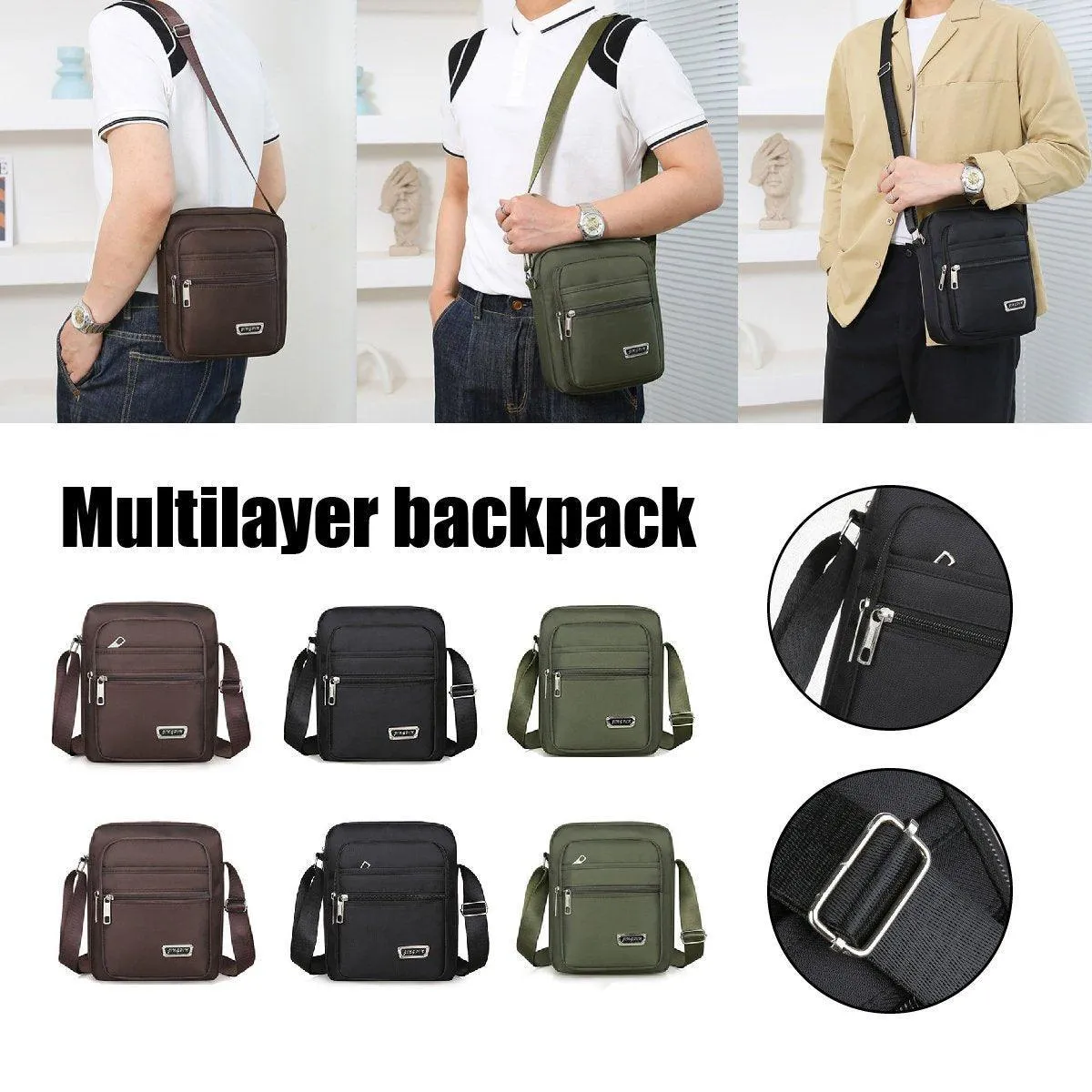 Mens Crossbody Shoulder Bag Travel Messenger Bag Casual Handbag for Boys and Men