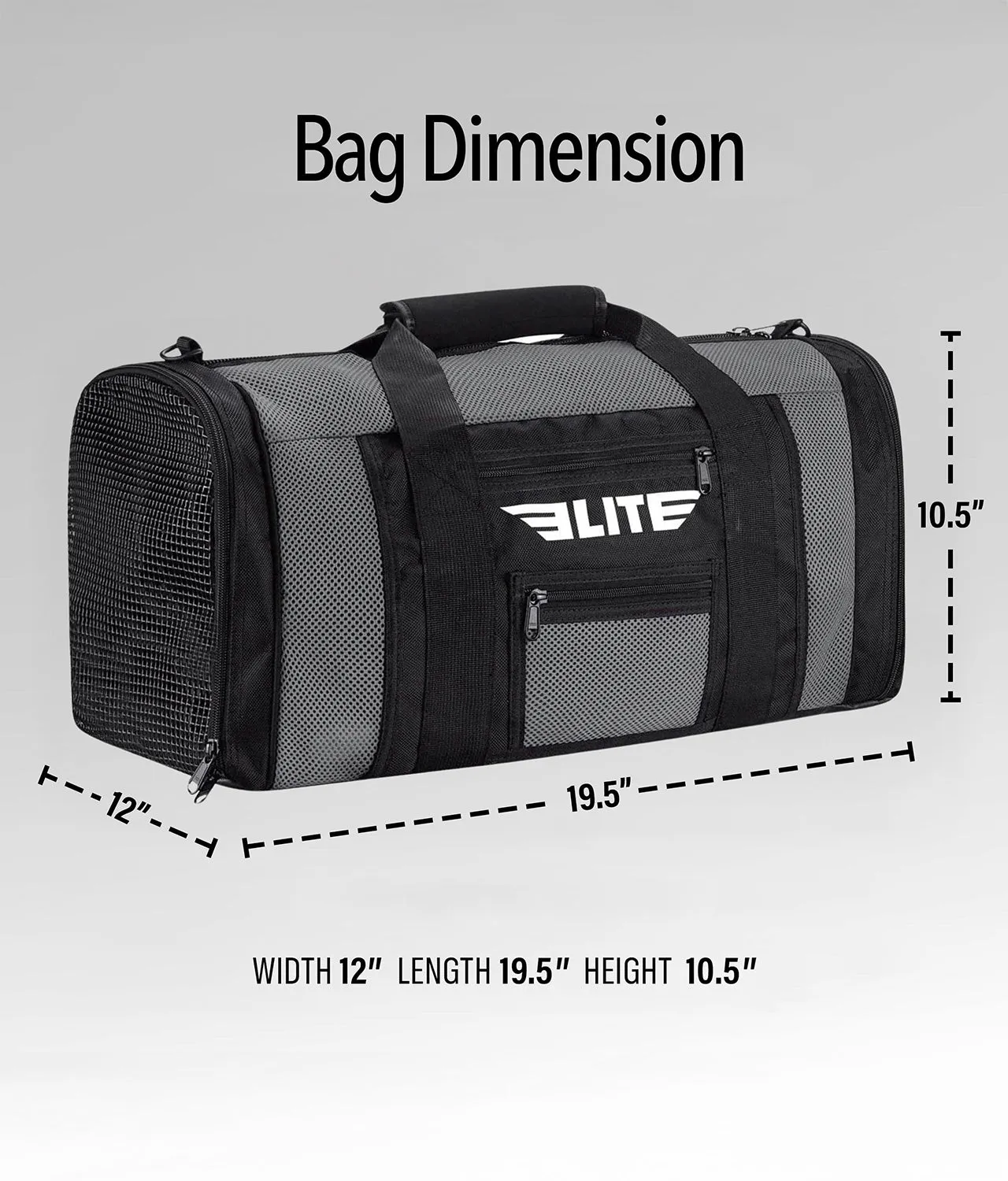 Mesh Gray Large Boxing Gear Gym Bag