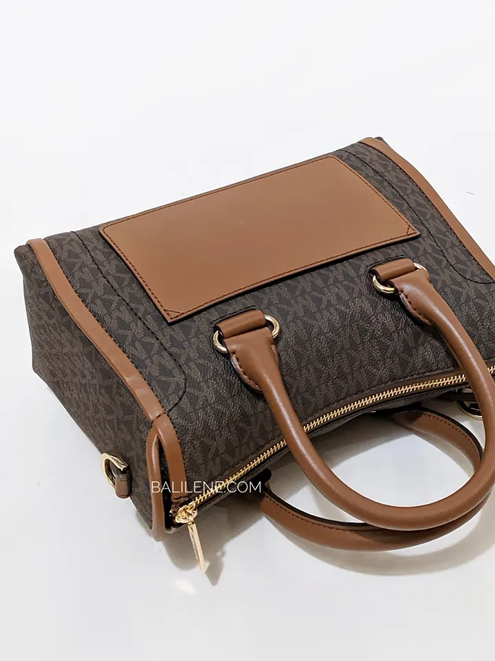 Michael Kors Carine Medium Logo Satchel Brown