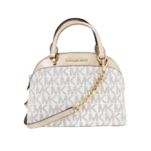 MICHAEL KORS Emmy Small Domed Satchel Handbag Cream/ Gold NWOT