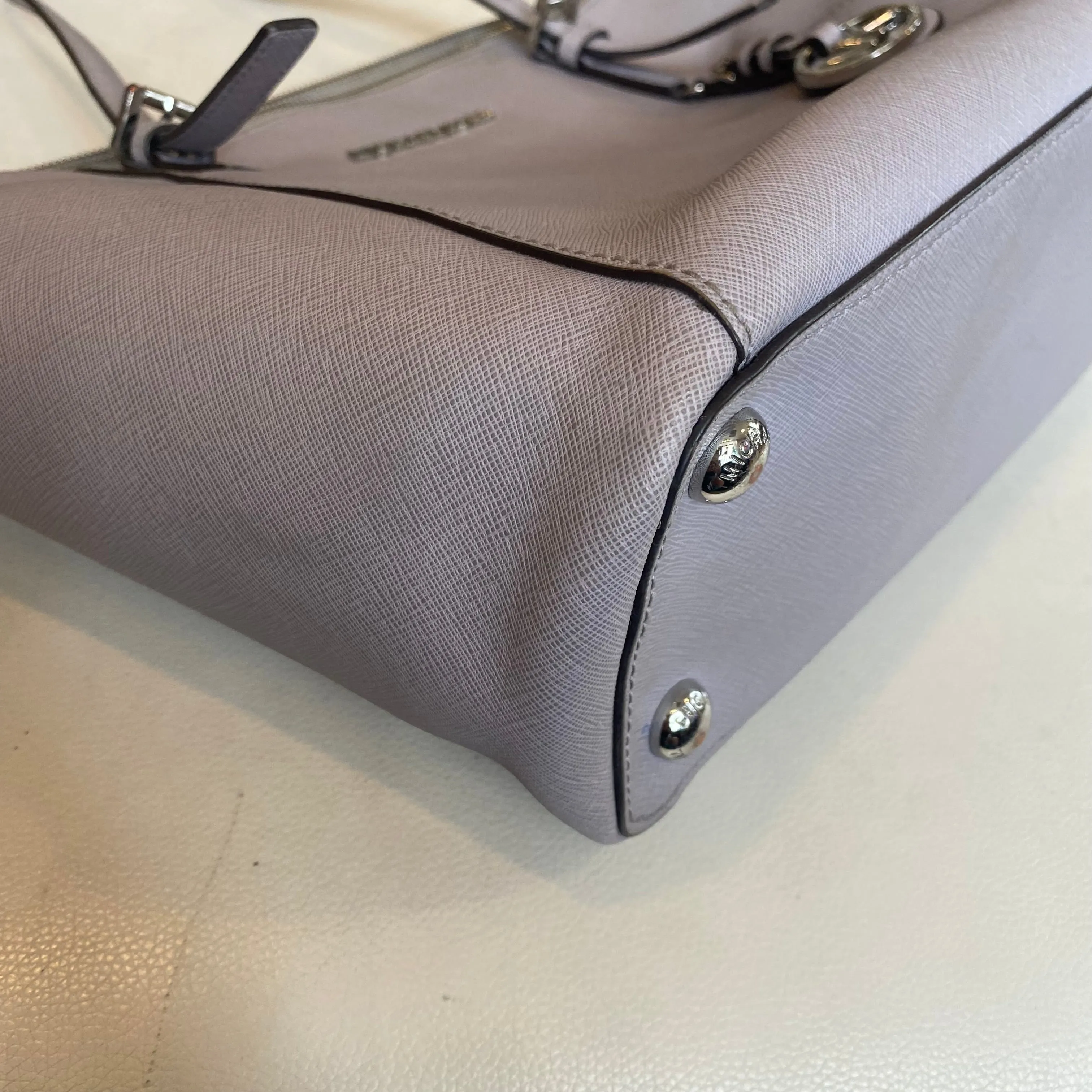 MICHAEL KORS Jet Set Top-Zip Saffiano Tote Shoulder Bag Lilac