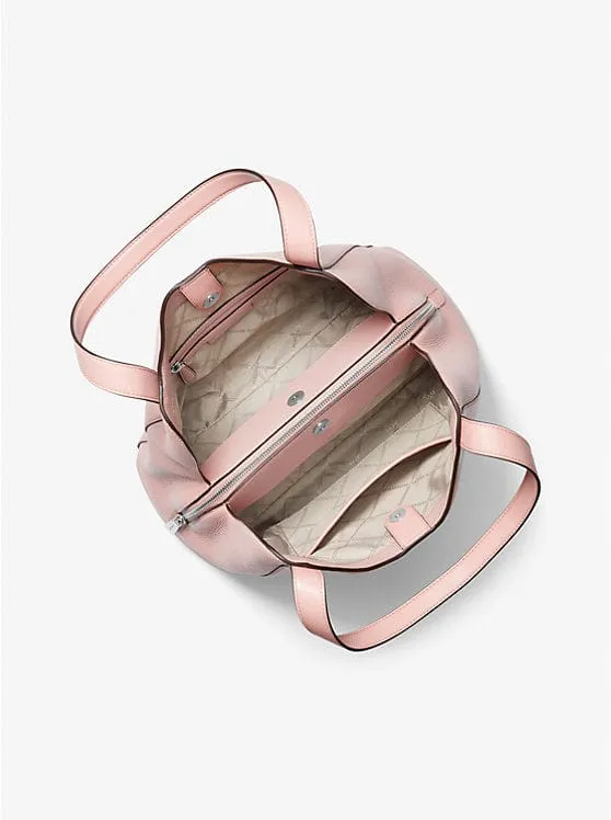 Michael Kors Rosemary Large Hobo Shoulder Bag Tote Pink Pebbled Leather