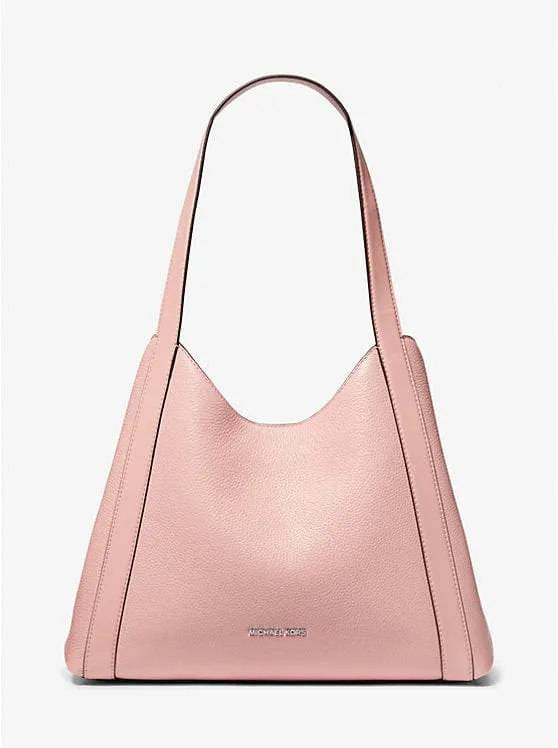 Michael Kors Rosemary Large Hobo Shoulder Bag Tote Pink Pebbled Leather