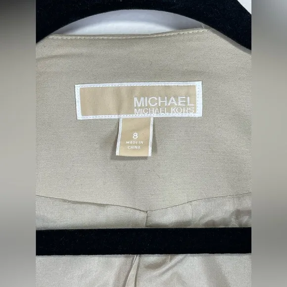 MICHAEL Michael Kors Women’s Nude Zipper-Pocket Cardigan Blazer Size 8