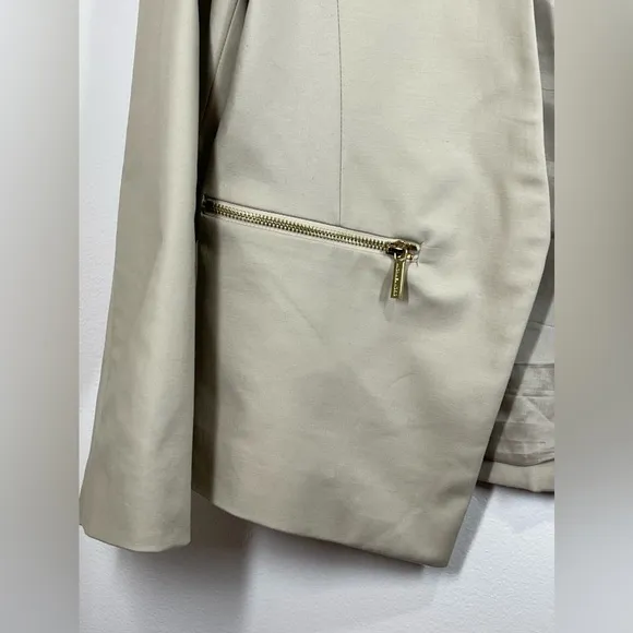 MICHAEL Michael Kors Women’s Nude Zipper-Pocket Cardigan Blazer Size 8
