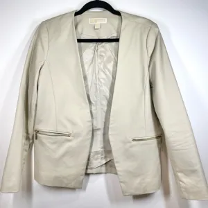 MICHAEL Michael Kors Women’s Nude Zipper-Pocket Cardigan Blazer Size 8