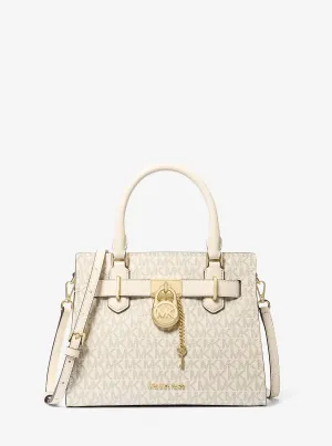 Micheal Kors Hamilton Small Logo Satchel Brown