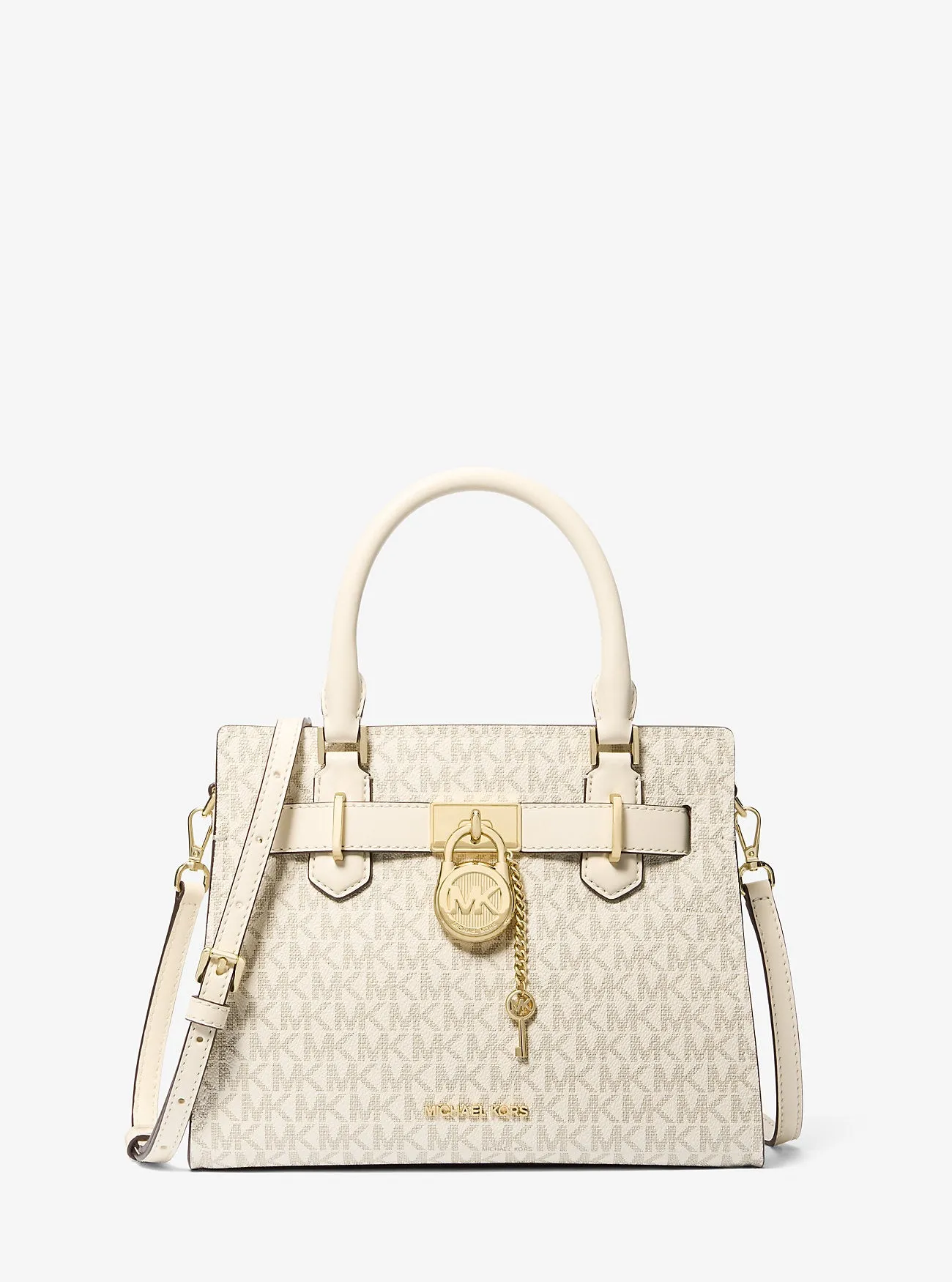 Micheal Kors Hamilton Small Logo Satchel Brown