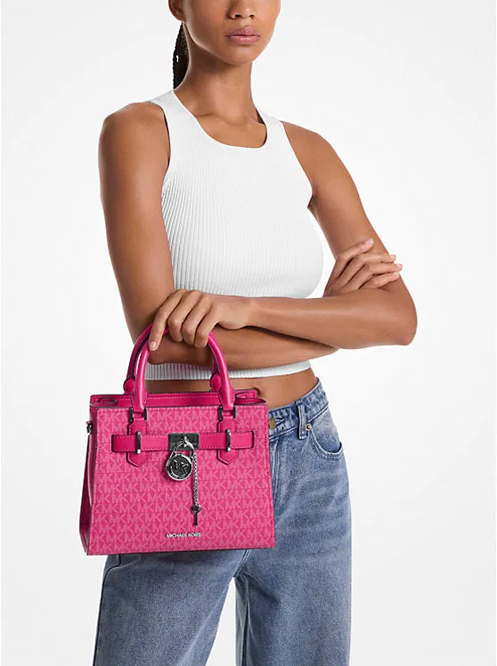 Micheal Kors Hamilton Small Signature Logo Satchel Dragonfruit