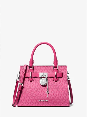 Micheal Kors Hamilton Small Signature Logo Satchel Dragonfruit