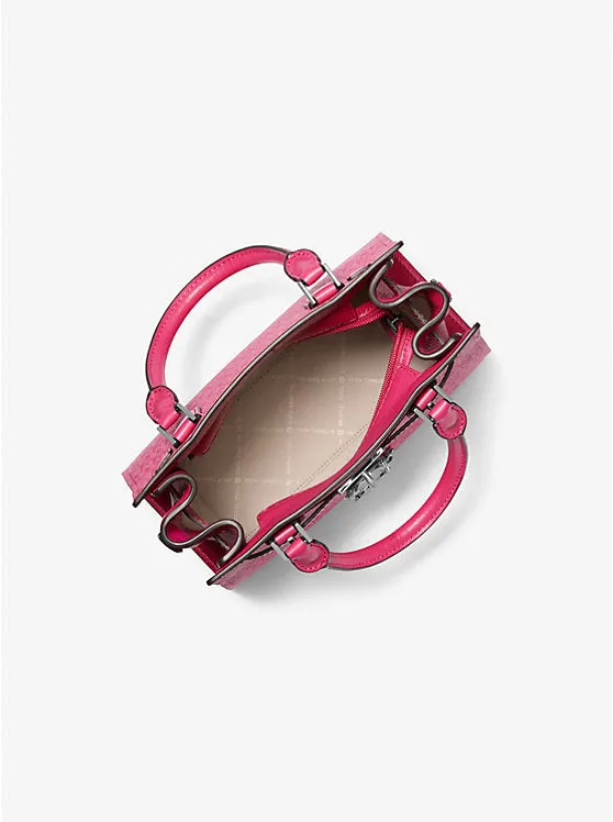 Micheal Kors Hamilton Small Signature Logo Satchel Dragonfruit
