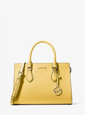 Micheal Kors Sheila Medium Faux Saffiano Leather Satchel Daisy Yellow