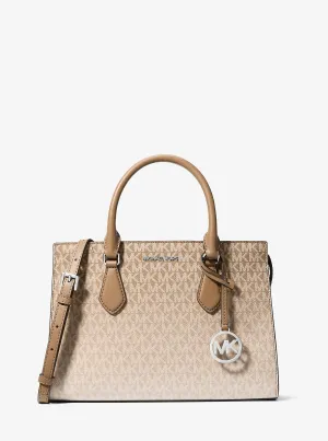 Micheal Kors Sheila Medium Ombre Signature Logo Satchel Husk
