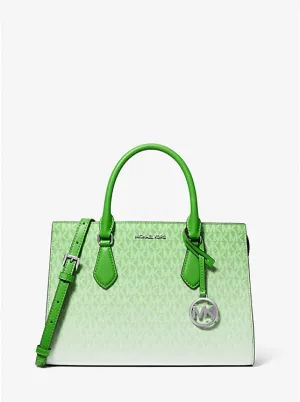 Micheal Kors Sheila Medium Ombre Signature Logo Satchel Jungle