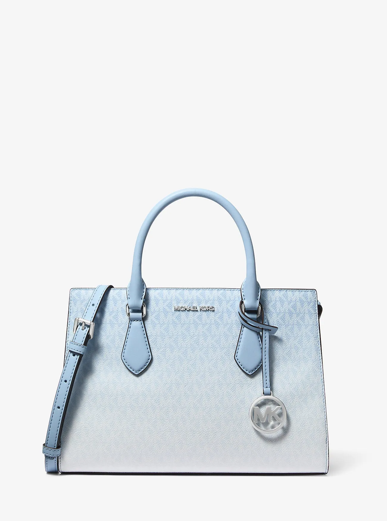 Micheal Kors Sheila Medium Ombre Signature Logo Satchel Light Sky