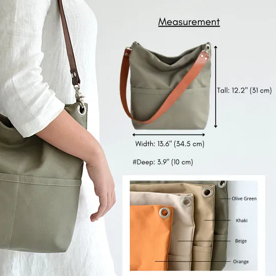 Mila 201 Olive Green | Hobo Tote Bag
