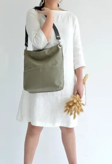 Mila 201 Olive Green | Hobo Tote Bag