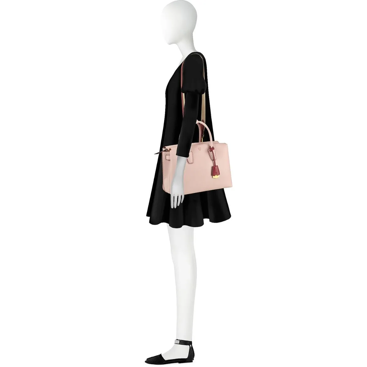 Milla Medium Leather Pale Mauve Tote Bag