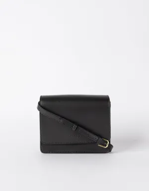 Mini Audrey Apple Leather Vegan Crossbody | Black