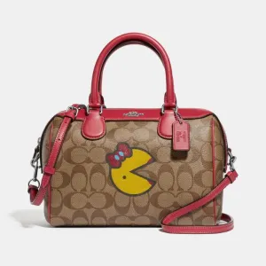 Mini Bennett Satchel in Signature Canvas with Ms. PacMan