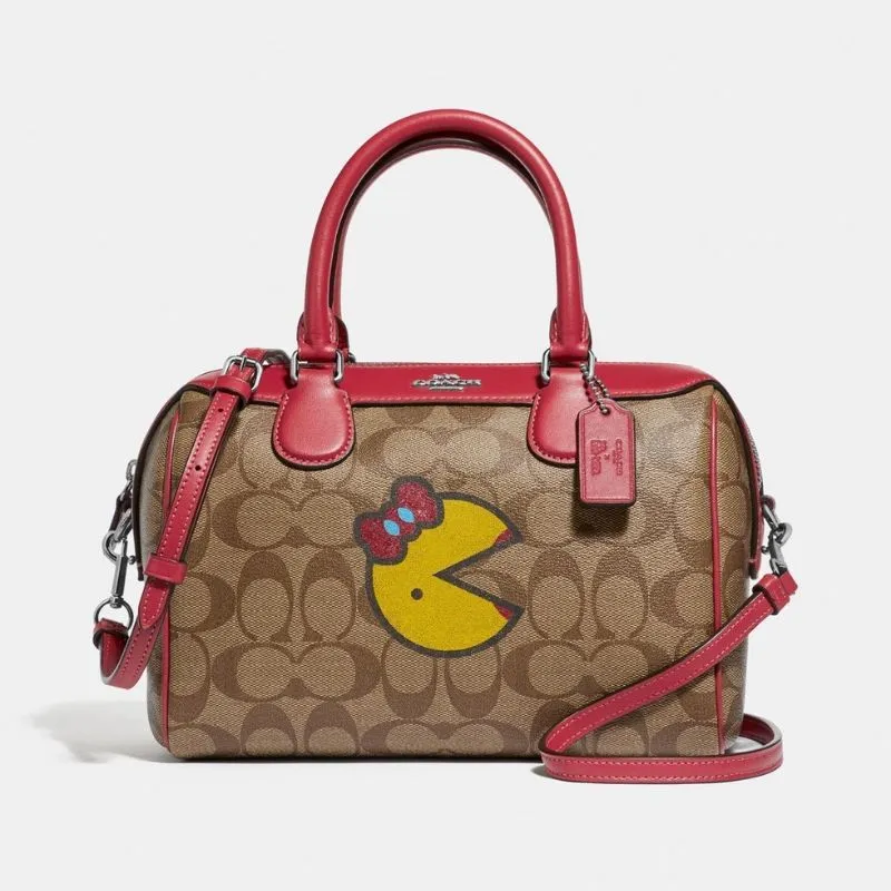 Mini Bennett Satchel in Signature Canvas with Ms. PacMan