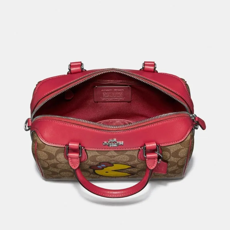 Mini Bennett Satchel in Signature Canvas with Ms. PacMan