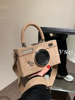 Mini Camera Design Box Bag - Khaki- FD ⚡