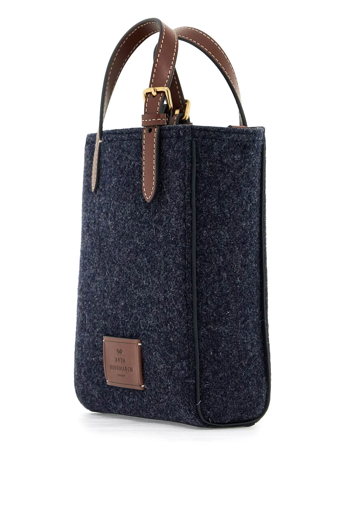 mini felt tote bag with eyes design