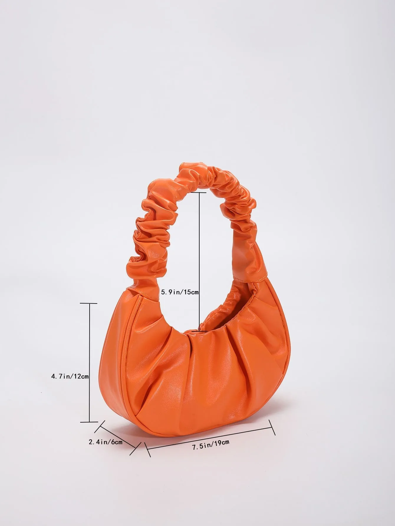 Mini Minimalist Ruched Bag - Orange