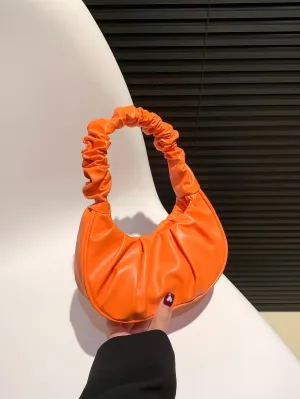 Mini Minimalist Ruched Bag - Orange