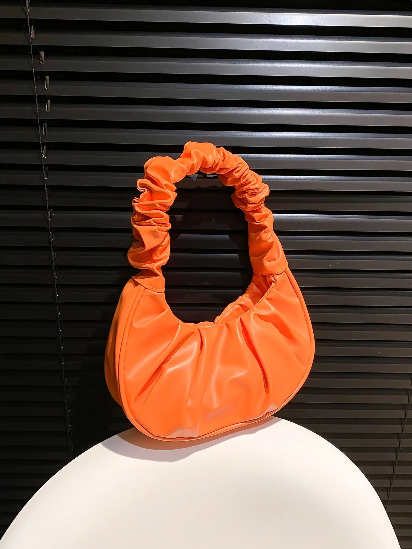 Mini Minimalist Ruched Bag - Orange