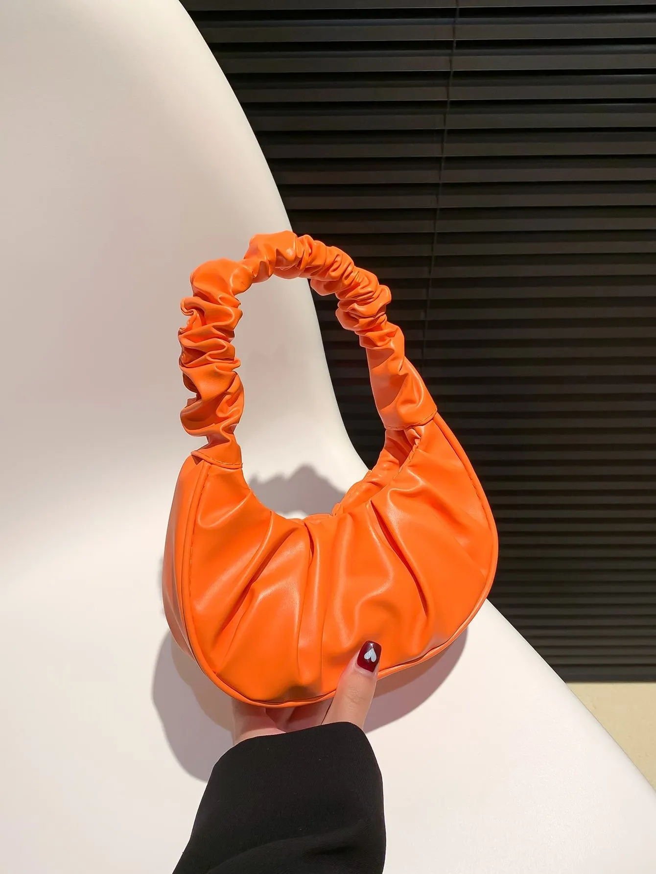Mini Minimalist Ruched Bag - Orange